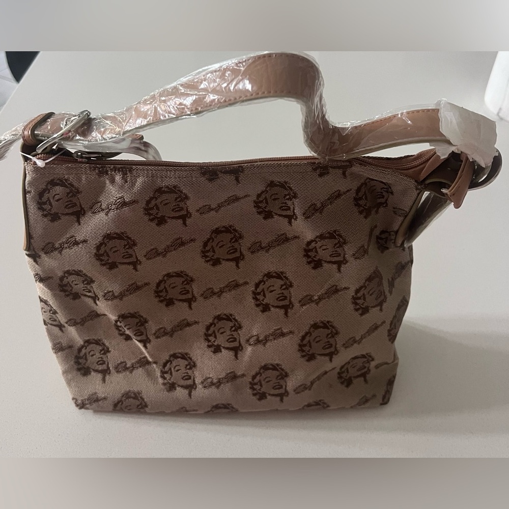 Iconic‎ Marilyn Monroe Purse Bag Adjustable Strap Tan Brown New With Tags